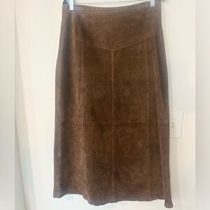 Country Shop Brown Suede Midi Skirt 12
